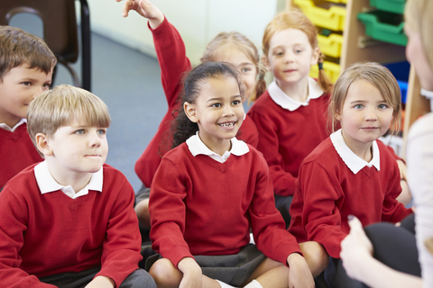 Primary school children in classroom