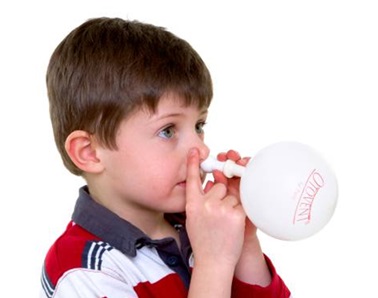 Inflating nasal balloon